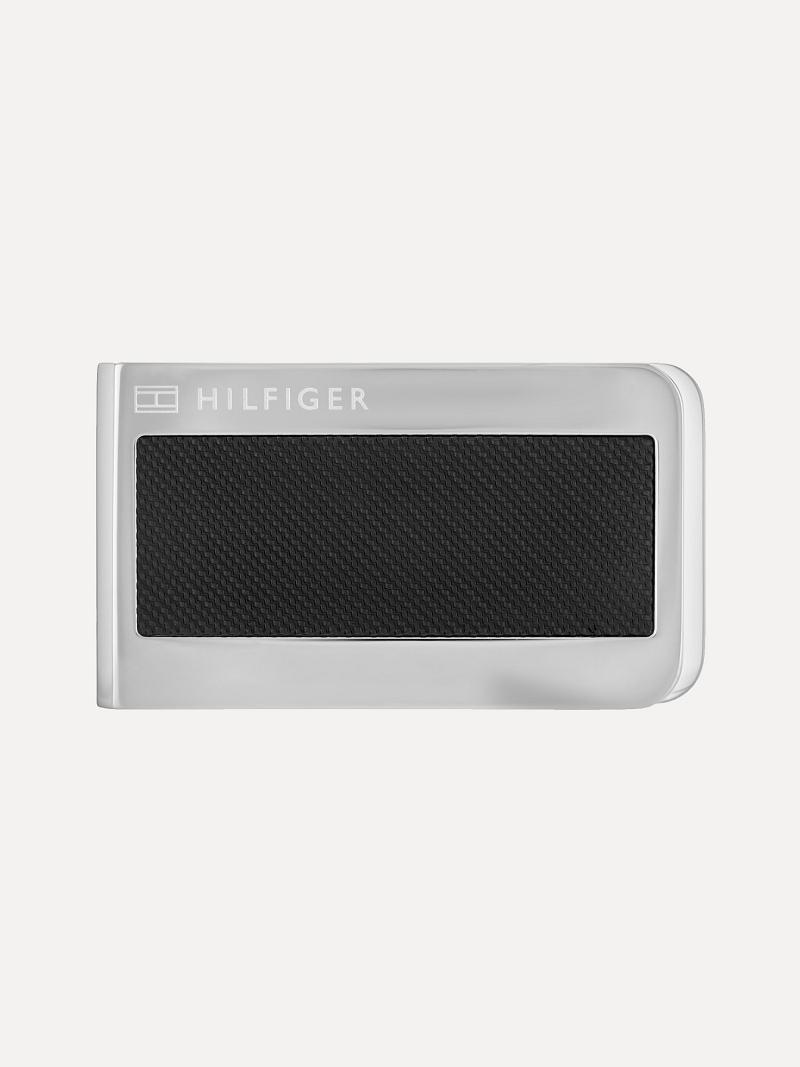 Sacs Tommy Hilfiger Textured Accent Money Clip Homme Argent Noir | FR_M31707