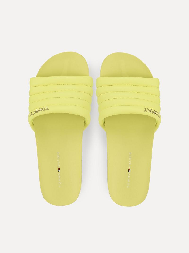 Sandales Tommy Hilfiger Fluorescent Plateforme Femme Jaune | FR_W21609