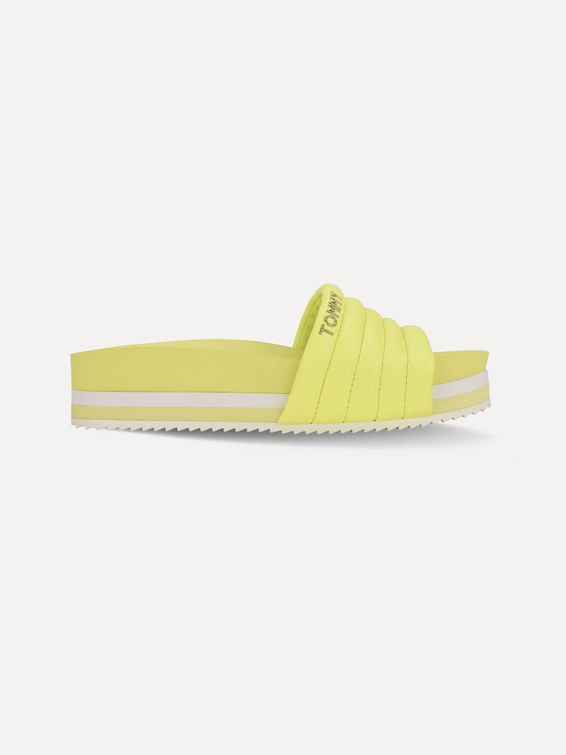 Sandales Tommy Hilfiger Fluorescent Plateforme Femme Jaune | FR_W21609