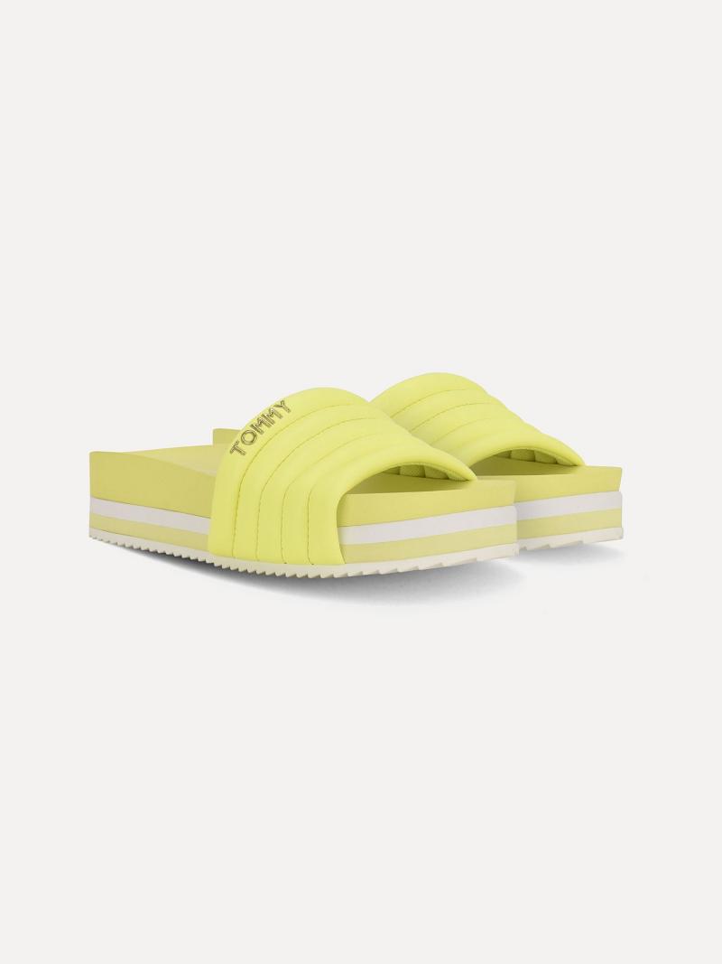 Sandales Tommy Hilfiger Fluorescent Plateforme Femme Jaune | FR_W21609