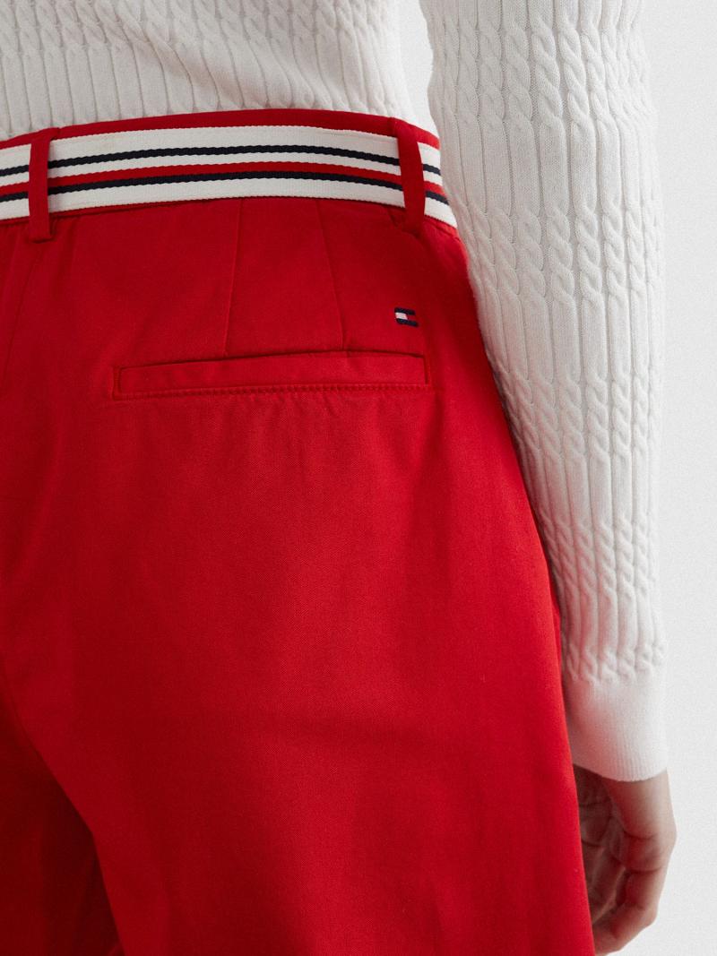 Shorts Tommy Hilfiger Chino Femme Rouge | FR_W21295