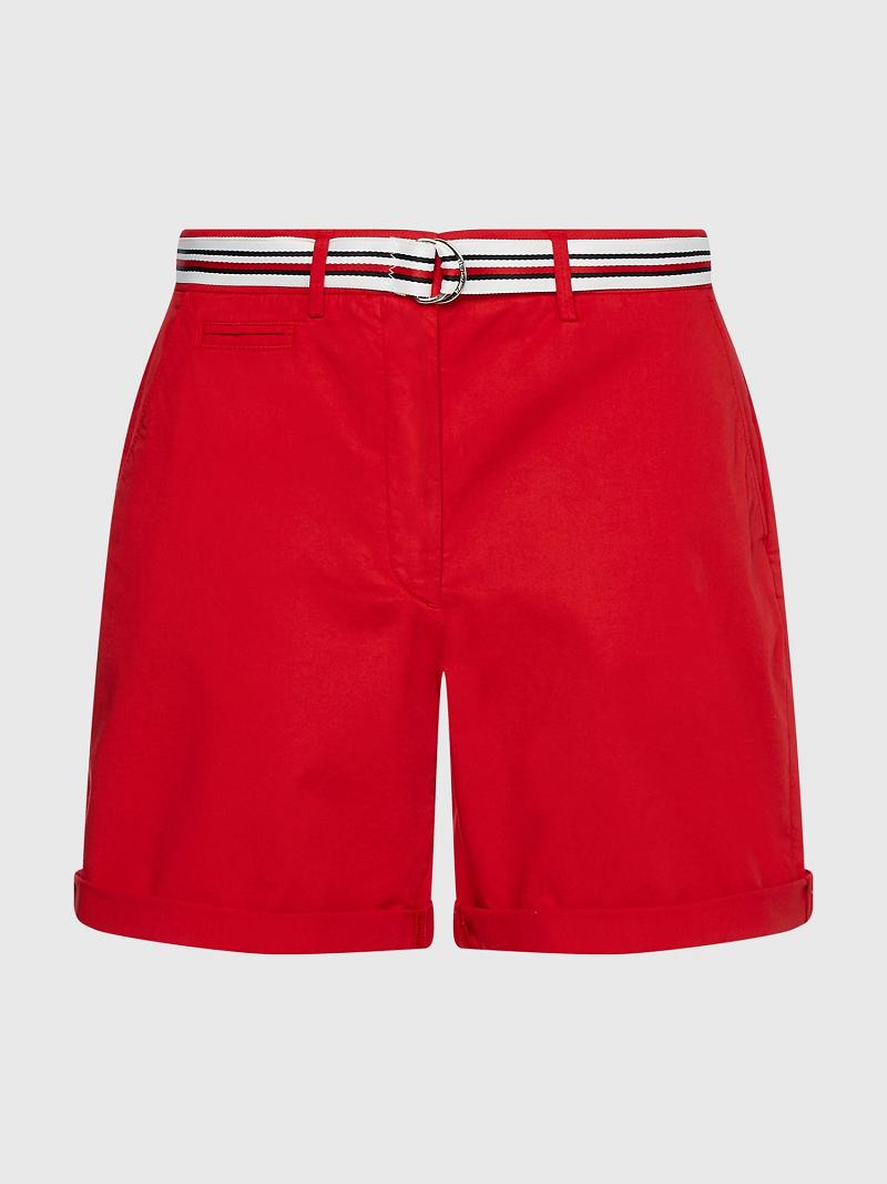 Shorts Tommy Hilfiger Chino Femme Rouge | FR_W21295