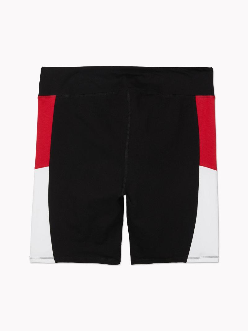 Shorts Tommy Hilfiger Curve High-Rise Bike Femme Noir | FR_W21298