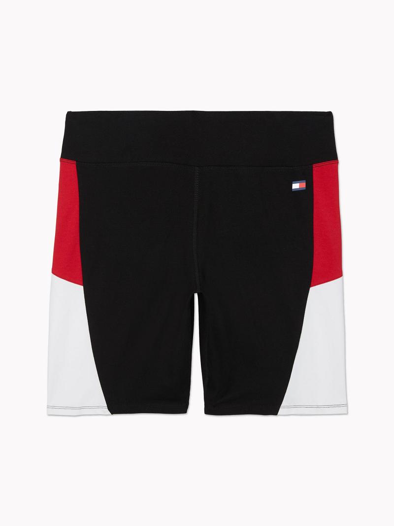 Shorts Tommy Hilfiger Curve High-Rise Bike Femme Noir | FR_W21298