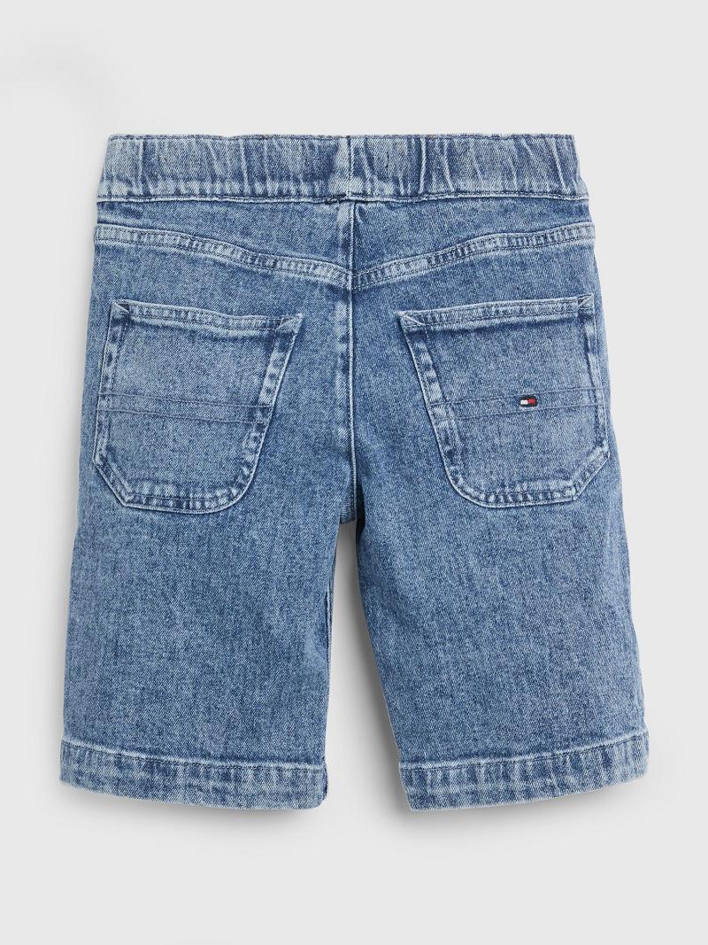 Shorts Tommy Hilfiger Drawstring Denim Enfant Bleu | FR_B2094