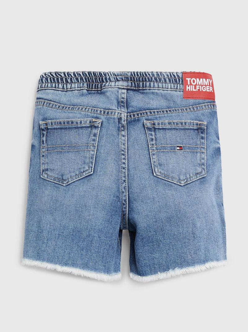 Shorts Tommy Hilfiger Drawstring Denim Enfant Bleu | FR_G1154