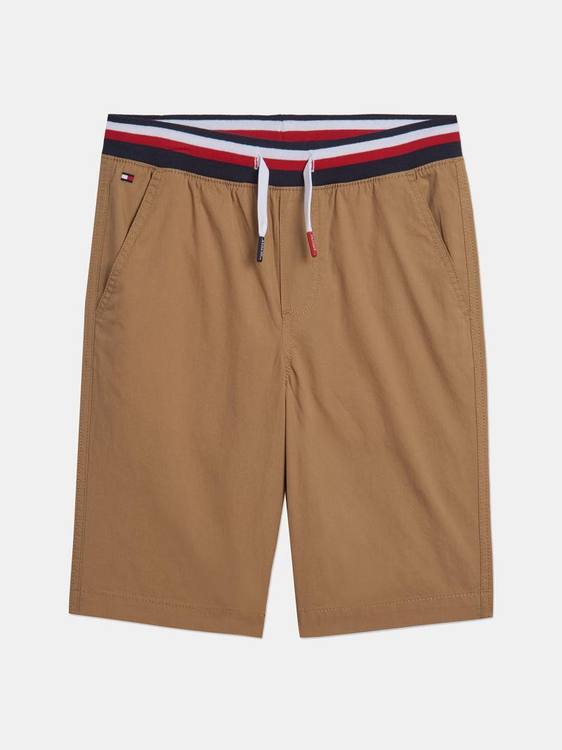 Shorts Tommy Hilfiger Drawstring Taille Enfant Marron | FR_B2095