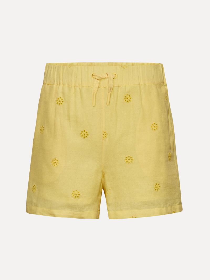 Shorts Tommy Hilfiger Embroidered Enfant Jaune | FR_G1155