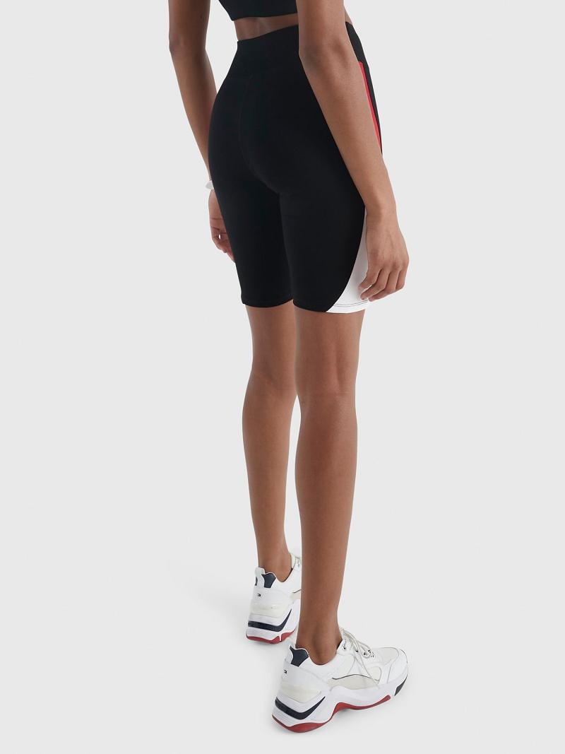 Shorts Tommy Hilfiger High-Rise Bike Femme Noir | FR_W21304