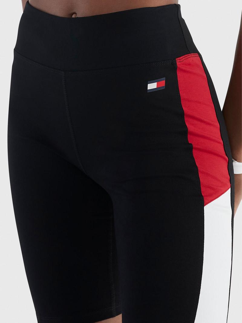 Shorts Tommy Hilfiger High-Rise Bike Femme Noir | FR_W21304