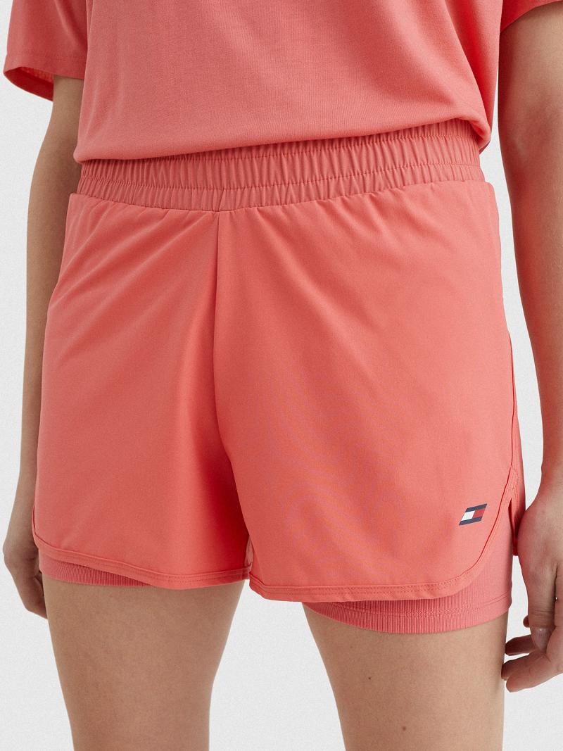 Shorts Tommy Hilfiger Hybride Course Femme Rose | FR_W21306