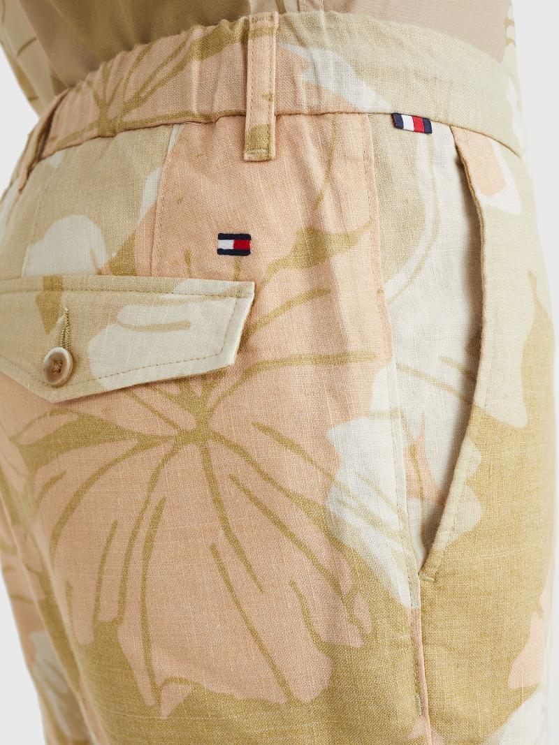 Shorts Tommy Hilfiger Linen floral print Homme Beige Multicolore | FR_M31211