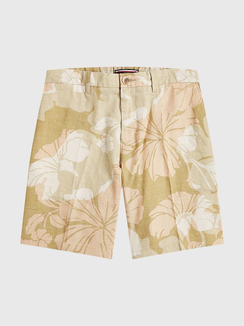 Shorts Tommy Hilfiger Linen floral print Homme Beige Multicolore | FR_M31211