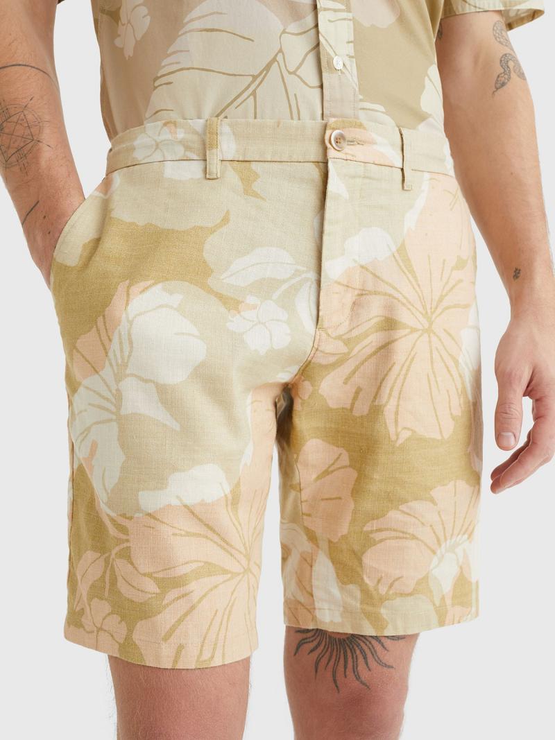 Shorts Tommy Hilfiger Linen floral print Homme Beige Multicolore | FR_M31211