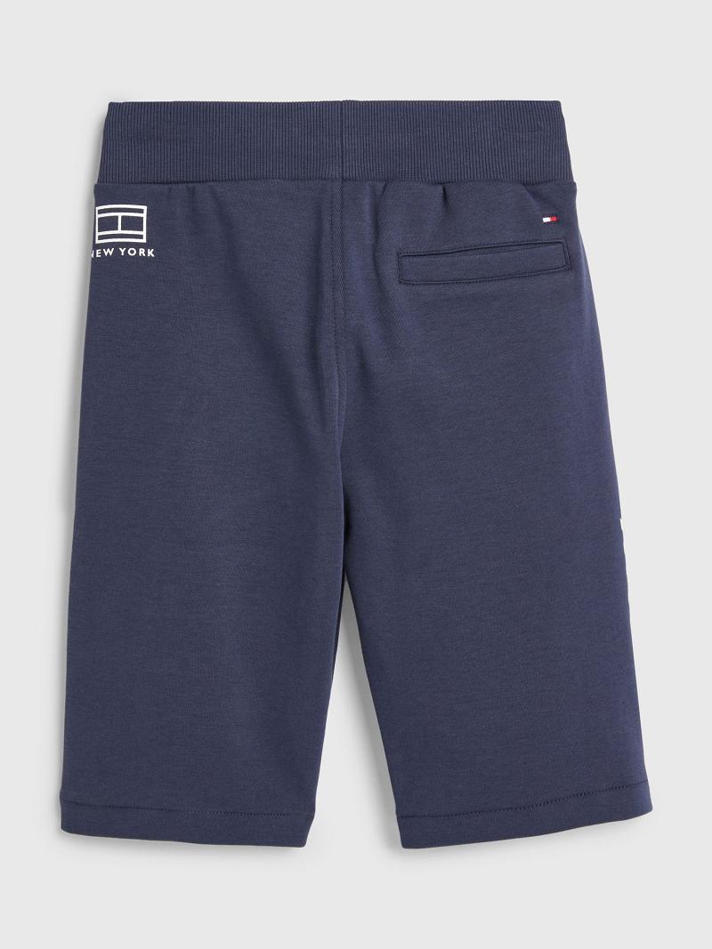 Shorts Tommy Hilfiger Multi Logo Sweatshort Enfant Bleu Marine | FR_B2101