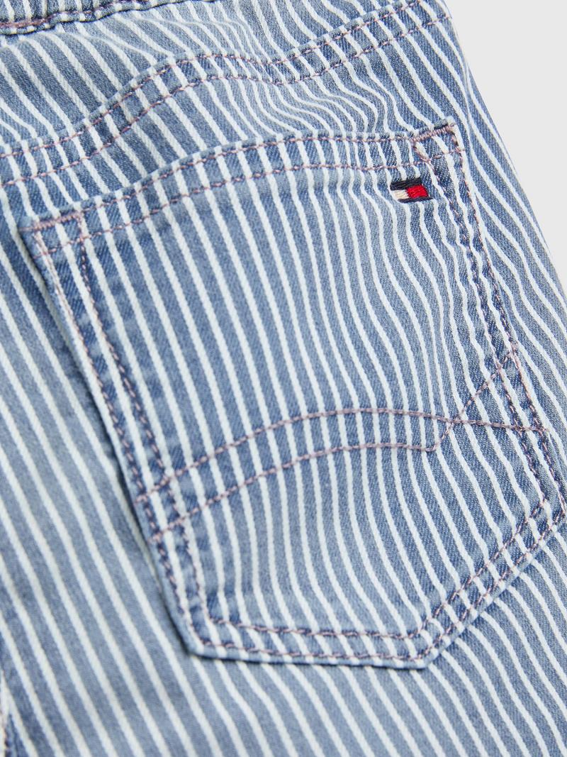 Shorts Tommy Hilfiger Pinstripe Enfant Bleu | FR_G1161