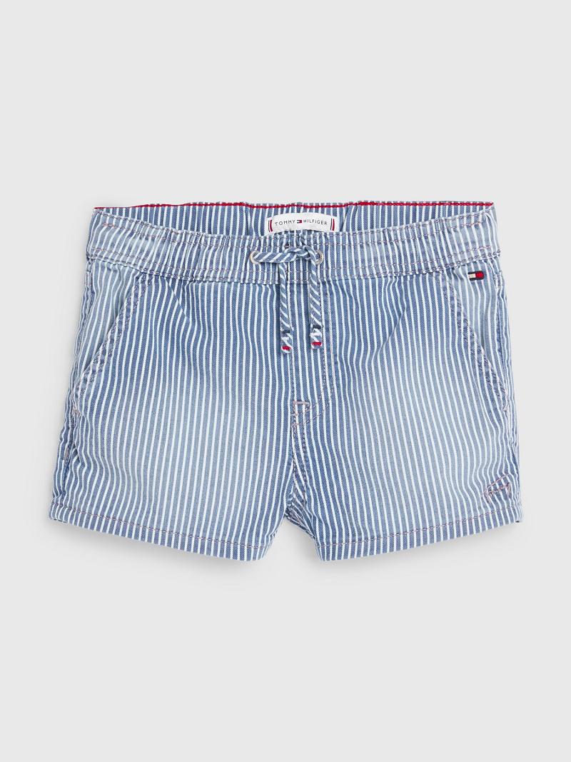 Shorts Tommy Hilfiger Pinstripe Enfant Bleu | FR_G1161