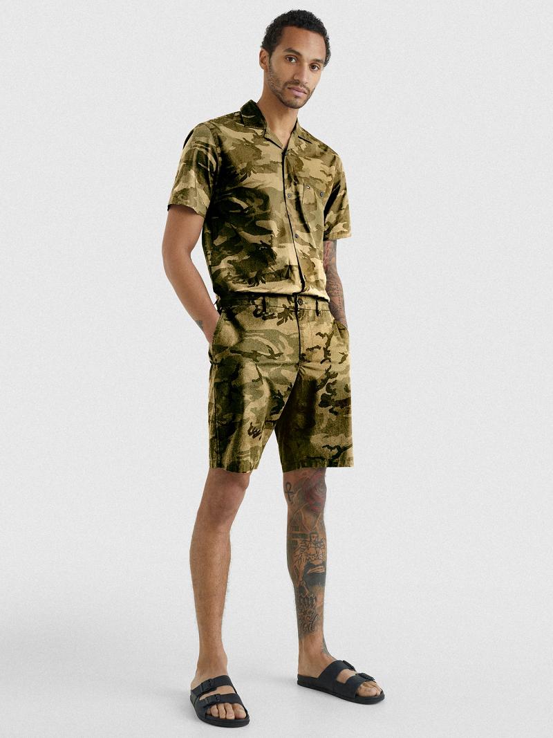 Shorts Tommy Hilfiger Relaxed fit camo Homme Camouflage Vert | FR_M31220