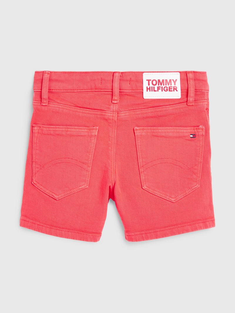 Shorts Tommy Hilfiger Solid Denim Enfant Rouge | FR_G1162