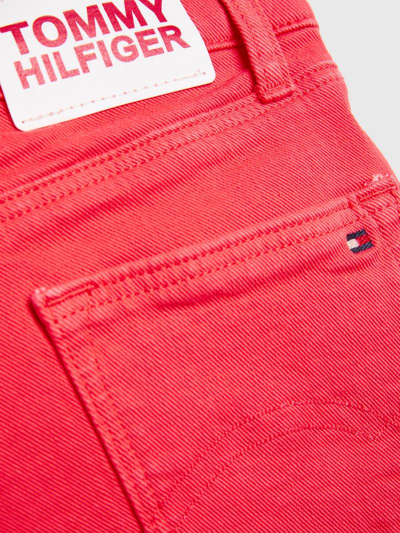 Shorts Tommy Hilfiger Solid Denim Enfant Rouge | FR_G1162