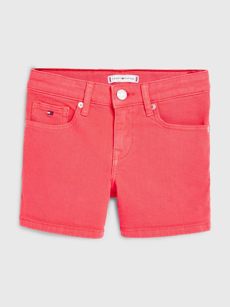 Shorts Tommy Hilfiger Solid Denim Enfant Rouge | FR_G1162