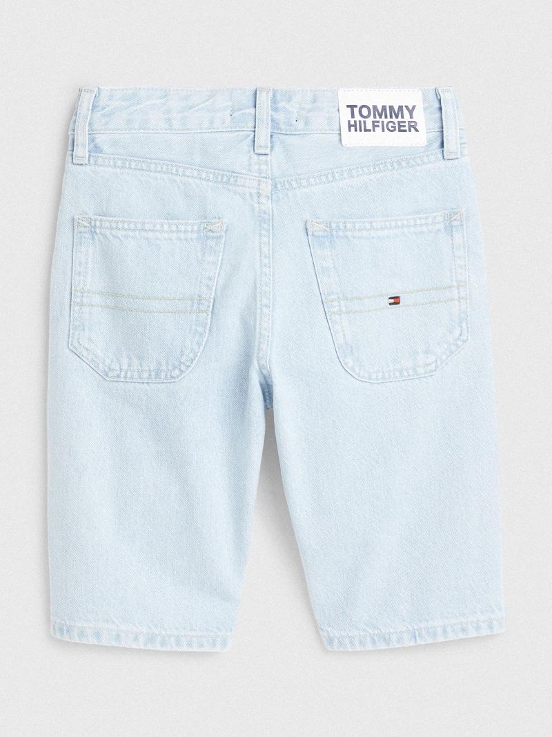 Shorts Tommy Hilfiger Straight Fit Denim Enfant Bleu | FR_B2104