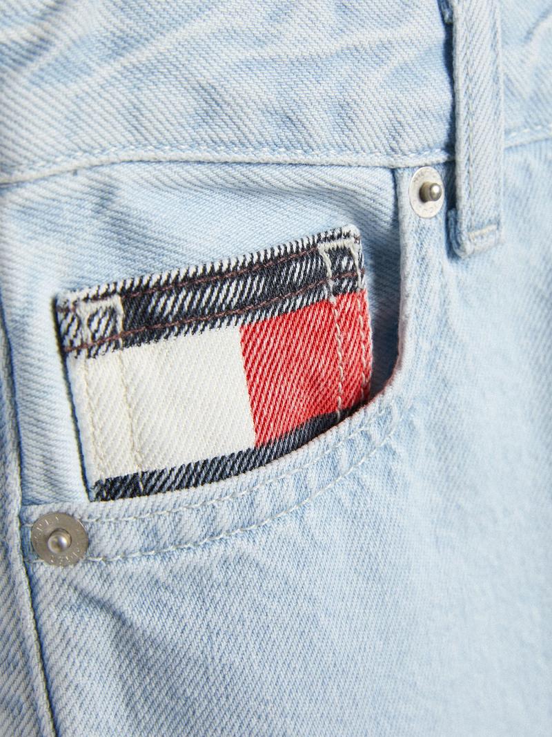 Shorts Tommy Hilfiger Straight Fit Denim Enfant Bleu | FR_B2104