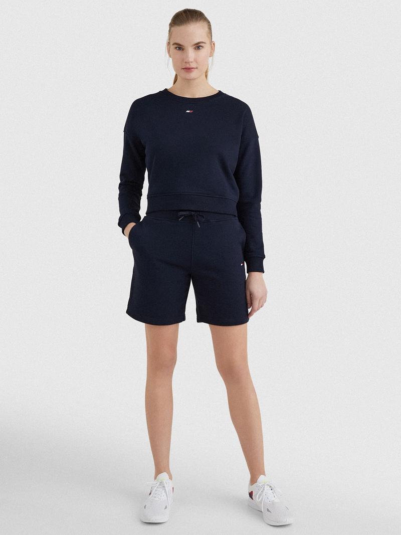 Shorts Tommy Hilfiger Terry Femme Bleu Marine | FR_W21319