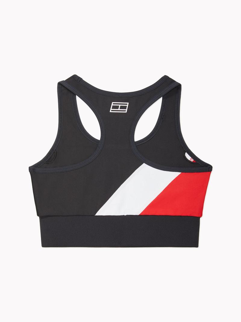 Soutien Gorge Tommy Hilfiger Essential Colorblock Sports Femme Noir Rouge Blanche | FR_W21515