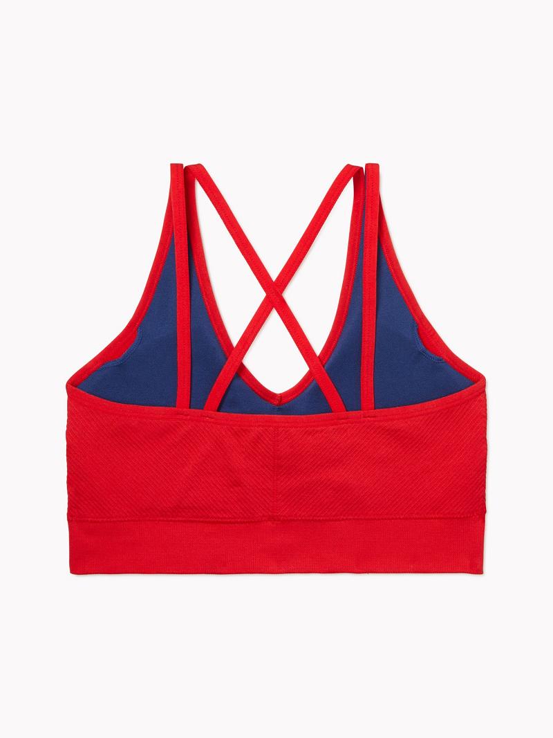 Soutien Gorge Tommy Hilfiger Essential Low-Impact Sports Femme Rouge | FR_W21517