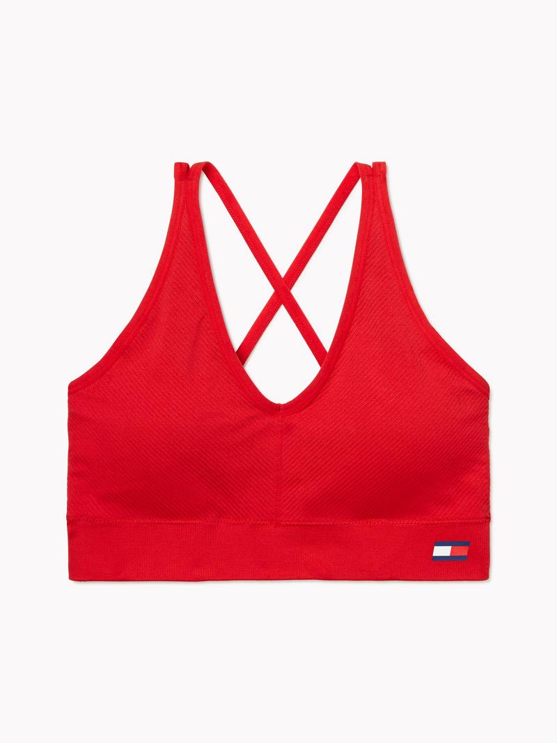 Soutien Gorge Tommy Hilfiger Essential Low-Impact Sports Femme Rouge | FR_W21517