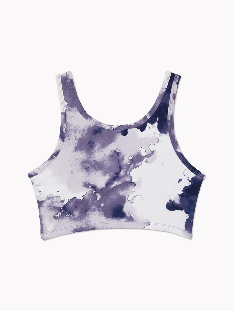 Soutien Gorge Tommy Hilfiger Essential Watercolor Print Sports Femme Bleu | FR_W21520