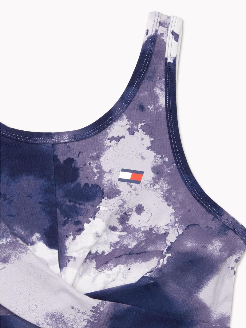 Soutien Gorge Tommy Hilfiger Essential Watercolor Print Sports Femme Bleu | FR_W21520