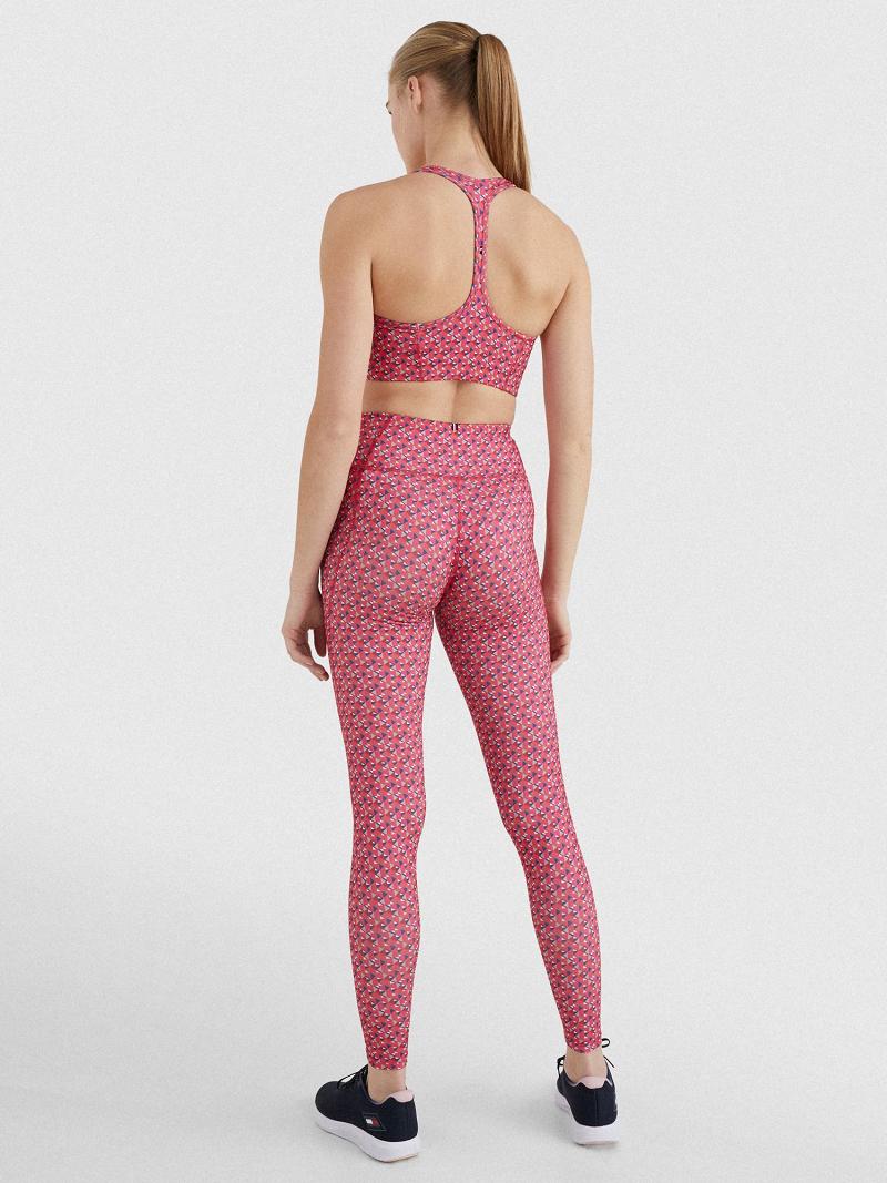 Soutien Gorge Tommy Hilfiger Geometric Print Racerback Sports Femme Rose | FR_W21521