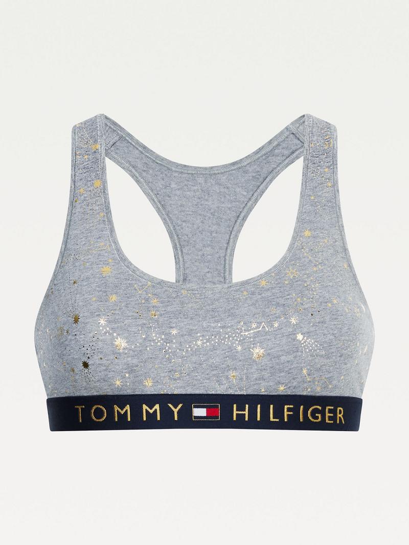 Soutien Gorge Tommy Hilfiger Organic Coton Sparkle Femme Grise | FR_W21528