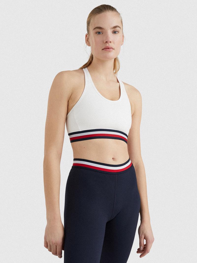 Soutien Gorge Tommy Hilfiger Racerback Sports Femme Blanche | FR_W21531