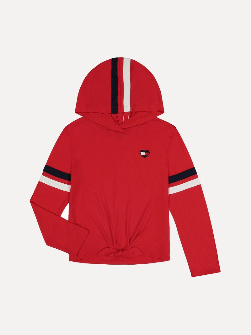 Sweat À Capuche Tommy Hilfiger Big Heart Enfant Rouge | FR_G1090