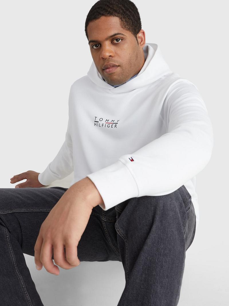 Sweat À Capuche Tommy Hilfiger Big and tall logo Homme Blanche | FR_M31432