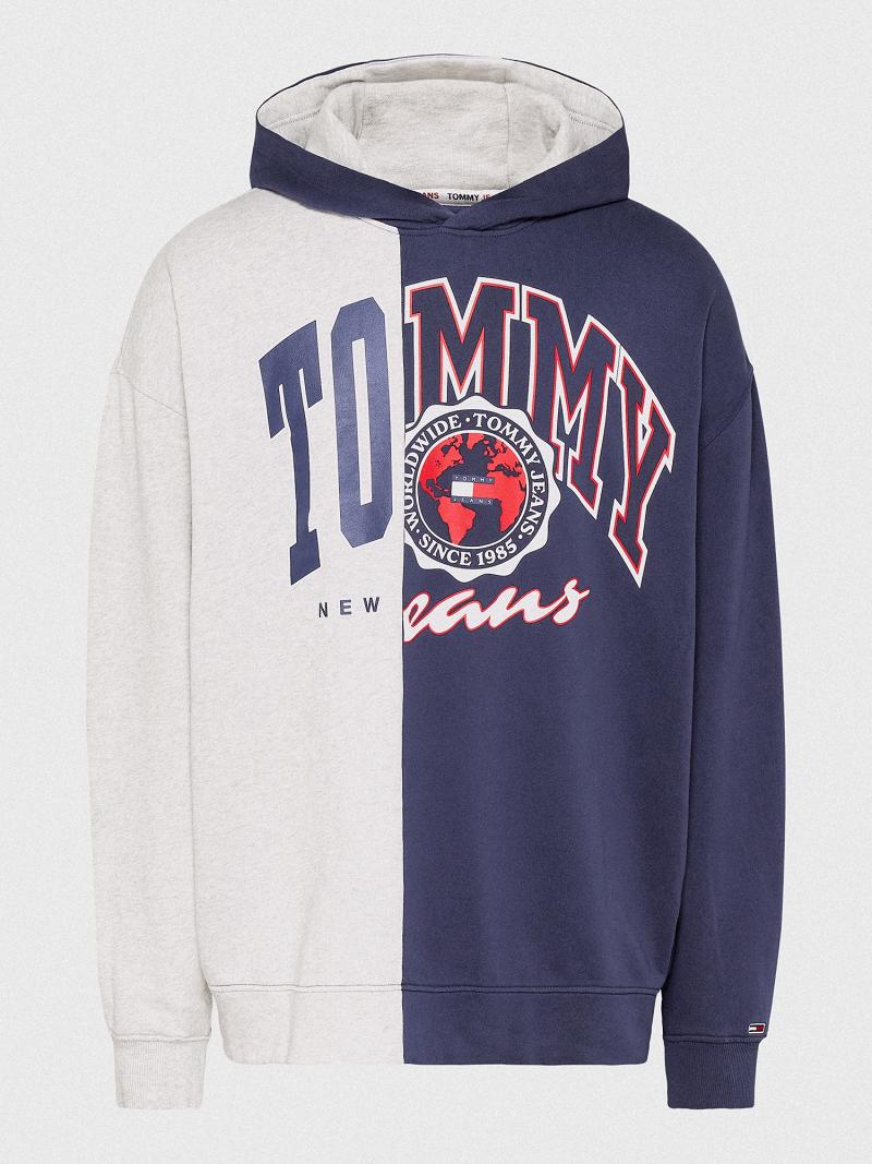 Sweat À Capuche Tommy Hilfiger Classiche cut-and-sew tommy Homme Bleu Marine Multicolore | FR_M31435