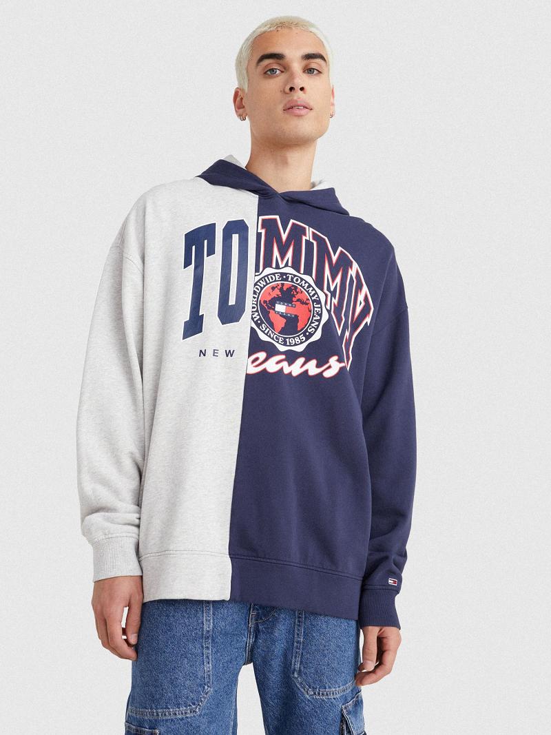 Sweat À Capuche Tommy Hilfiger Classiche cut-and-sew tommy Homme Bleu Marine Multicolore | FR_M31435