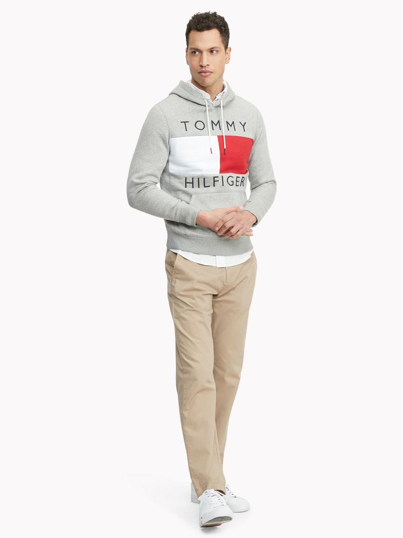 Sweat À Capuche Tommy Hilfiger Essential Logo Homme Grise | FR_M31439