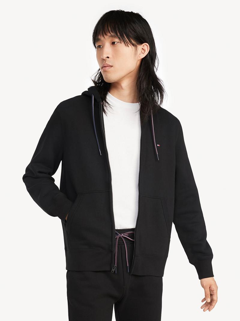 Sweat À Capuche Tommy Hilfiger Essential zip Homme Noir | FR_M31444