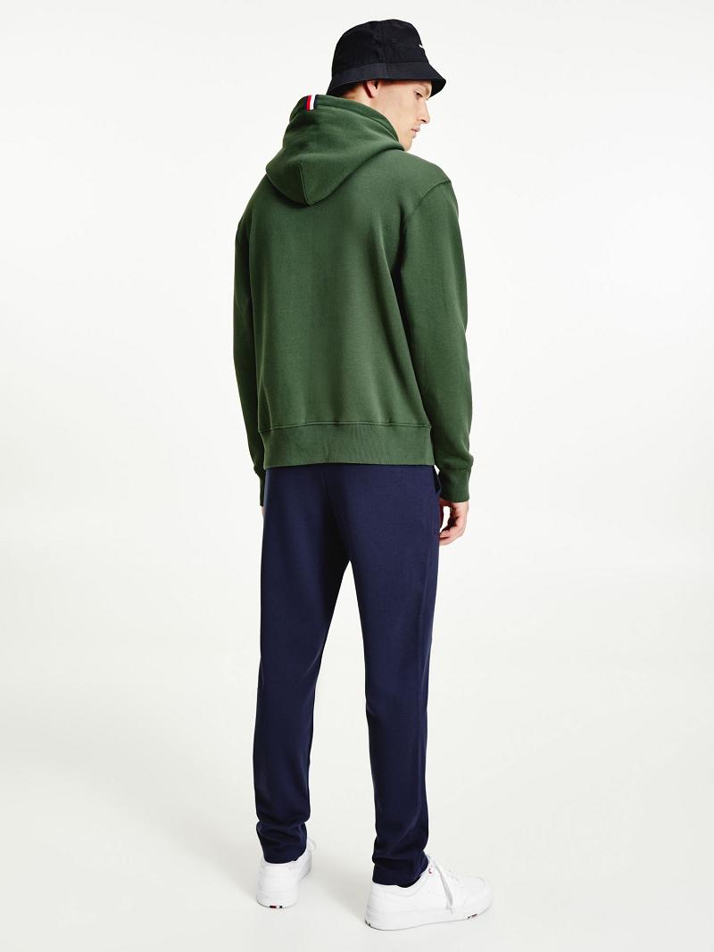 Sweat À Capuche Tommy Hilfiger Icon Organic Coton Crest Homme Vert | FR_M31446