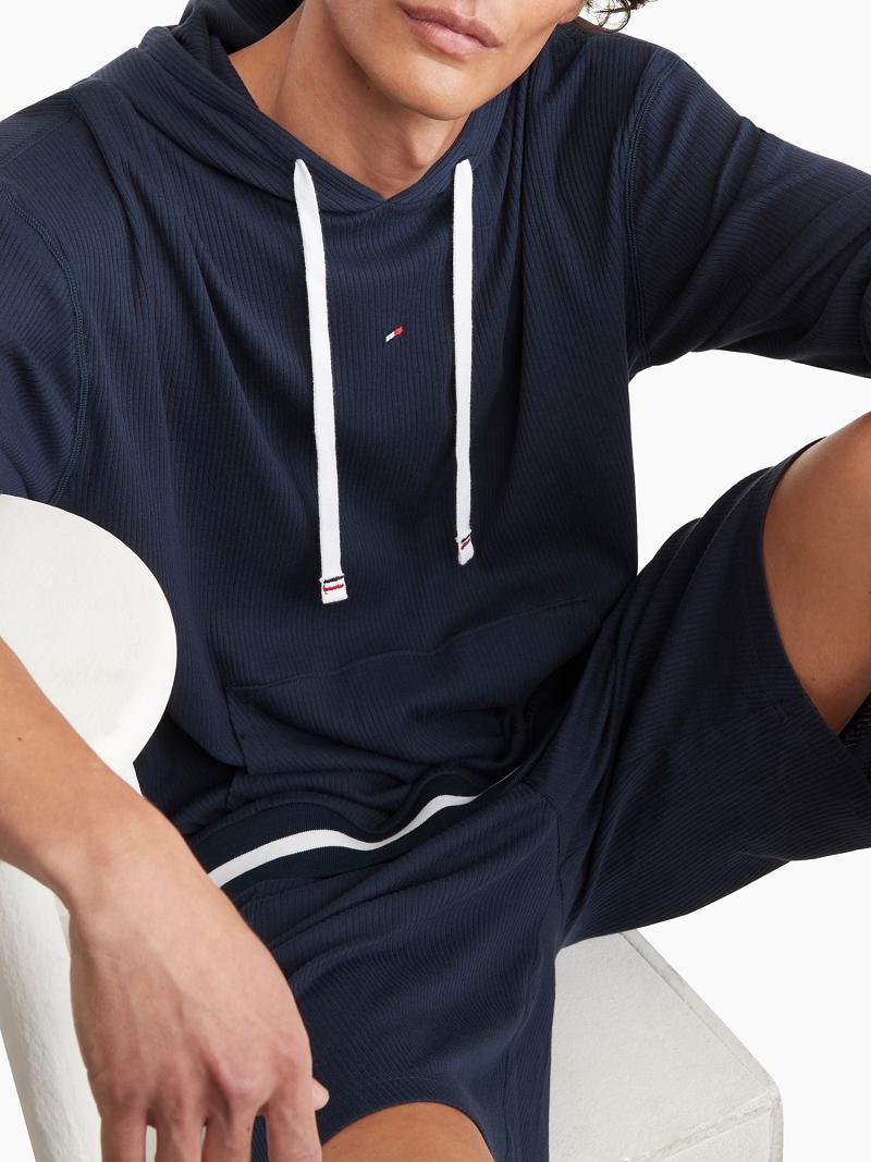 Sweat À Capuche Tommy Hilfiger Lounge Homme Bleu Marine | FR_M31447