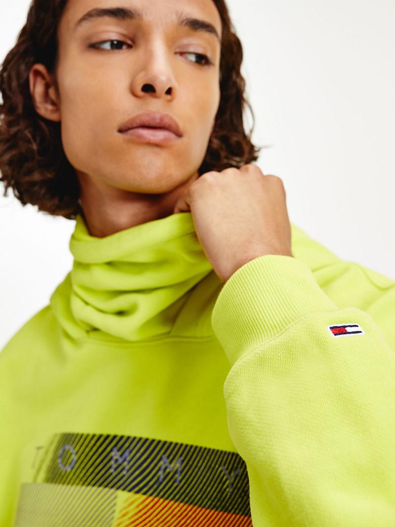 Sweat À Capuche Tommy Hilfiger Modern reflective flag Homme Vert | FR_M31449