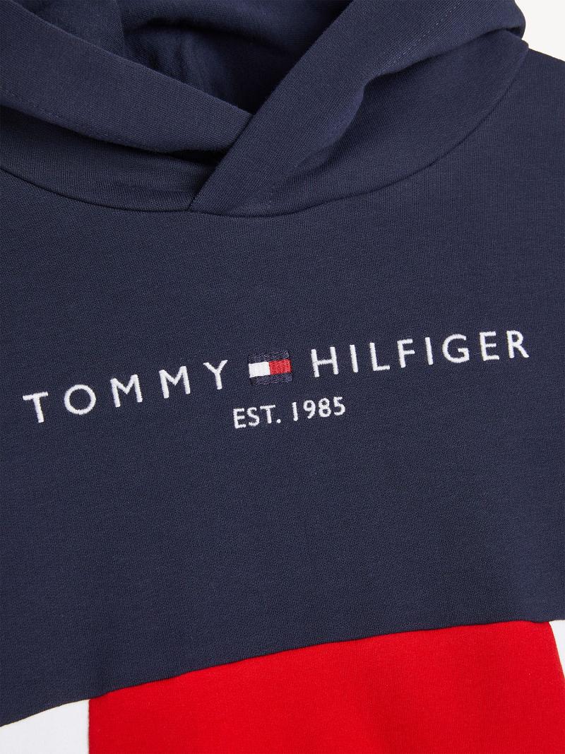 Sweat À Capuche Tommy Hilfiger Organic Colorblock & Jogger Set Enfant Bleu Marine | FR_B2031