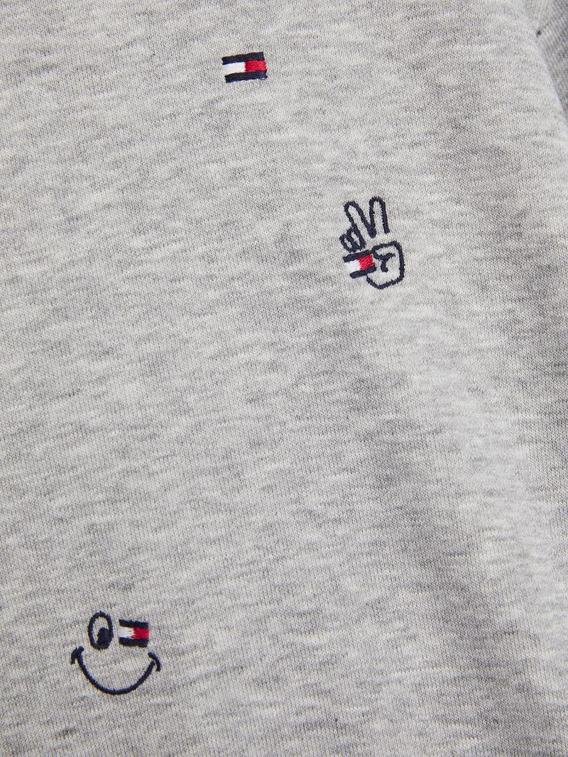 Sweat À Capuche Tommy Hilfiger Organic Coton Smiles Enfant Grise | FR_B2033