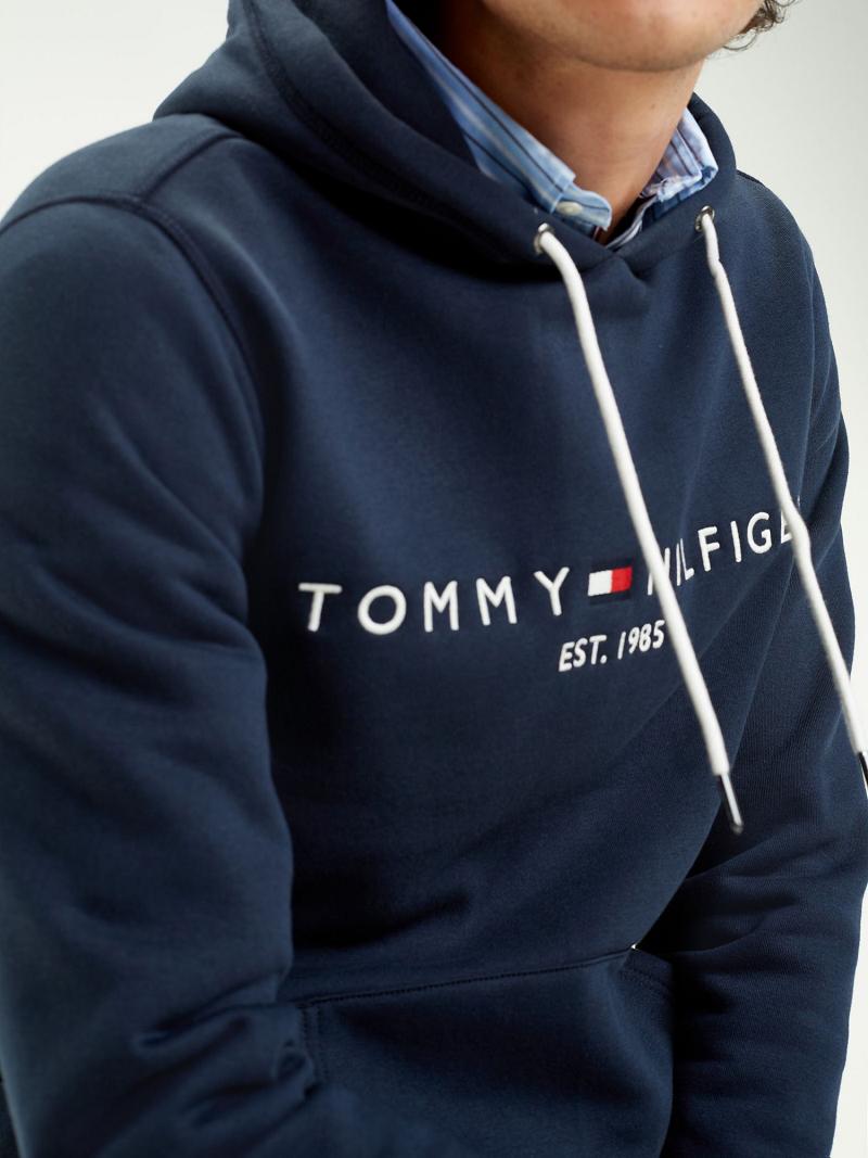 Sweat À Capuche Tommy Hilfiger Organic Coton Logo Homme Bleu | FR_M31454