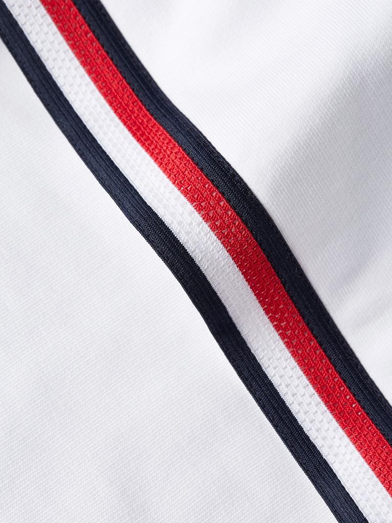 Sweat À Capuche Tommy Hilfiger Organic Coton Stripe Femme Blanche | FR_W21158