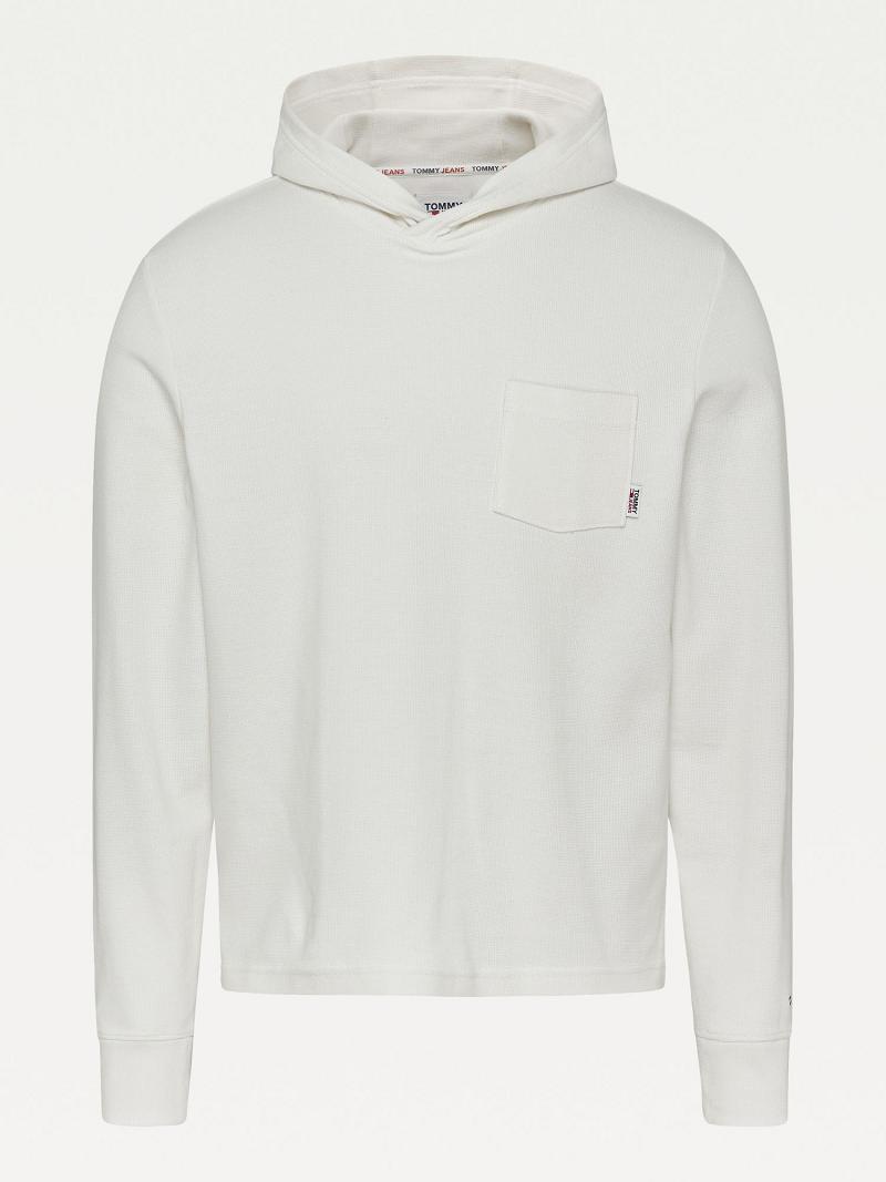 Sweat À Capuche Tommy Hilfiger Organic cotton waffle Homme Blanche | FR_M31457